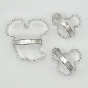 Vintage Disney Mickey Mouse Cookie Cutter Lot W/ Handles Metal Aluminum Set Of 3